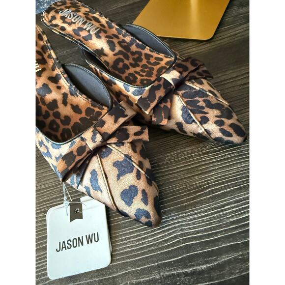 NWT Jason Wu Leopard Print Mini Bow Mules Sz. 9 - Picture 6 of 7